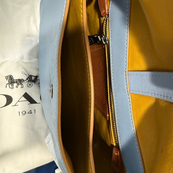 Coach 1941 Saddle Bag 23 Cornflower Blue Glovetanned Leather 20115 EUC - Picture 10 of 14